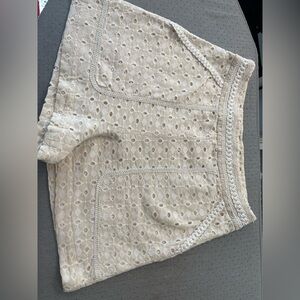 Zara Cream Eyelet Shorts